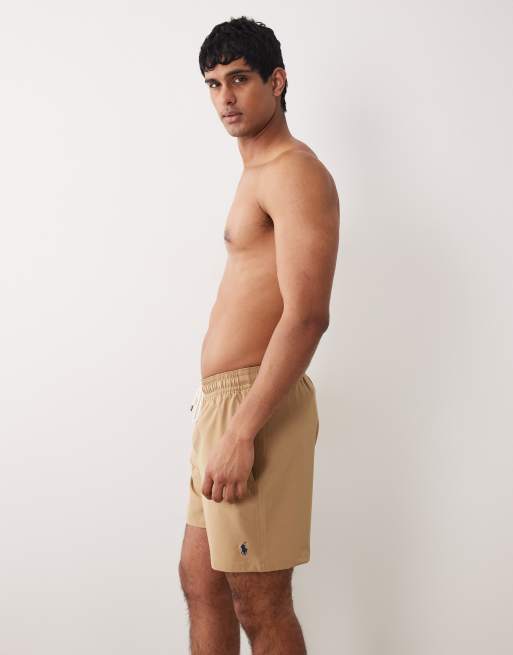 Polo Ralph Lauren – Traveler – Badehose in hellen Kaffeebraun, 3 von 5