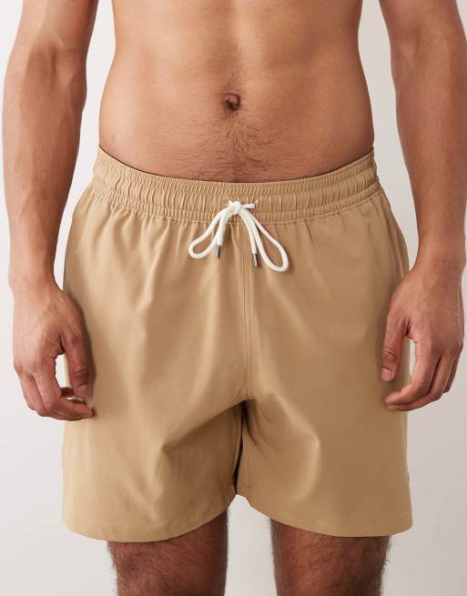 Polo Ralph Lauren – Traveler – Badehose in hellen Kaffeebraun, 4 von 5