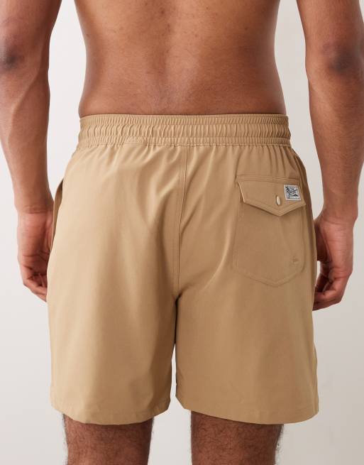 Polo Ralph Lauren – Traveler – Badehose in hellen Kaffeebraun, 5 von 5
