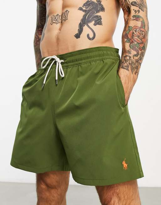 Polo Ralph Lauren - Traveler - Badeshorts i olivengrøn med ponylogo