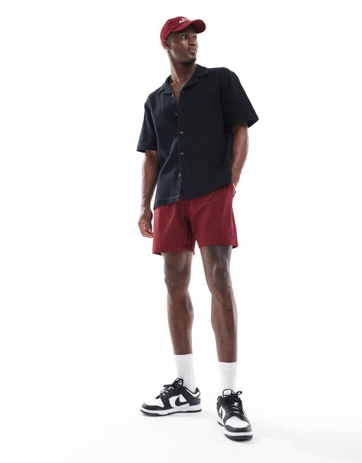 Black and red polo shorts hotsell