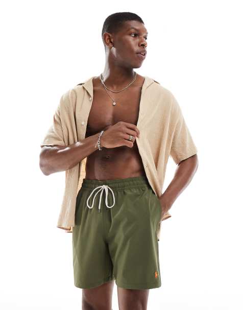 Polo Ralph Lauren - Traveler - Badeshorts med ikonlogo i olivengrøn - view 1