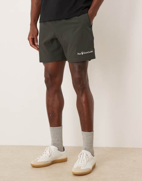 Polo Ralph Lauren – Traveler – Badeshorts mit Polospieler-Logo in Anthrazit mit Schriftzug - view 1