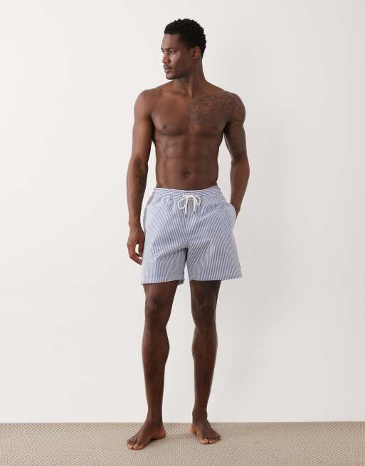 Polo Ralph Lauren – Traveler – Classic-Fit-Badehose aus Seersucker in Kreuzfahrt-Blau, 2 von 5