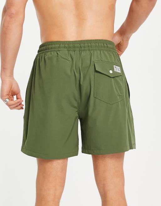 Polo Ralph Lauren Traveler icon logo swim shorts in olive green