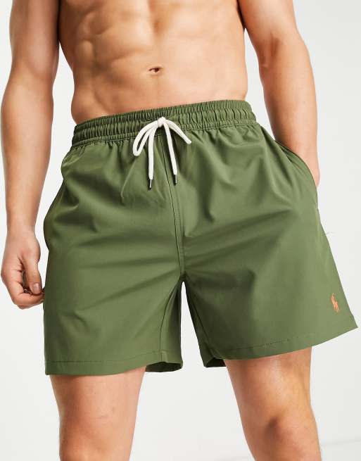 Olive green hot sale swim shorts