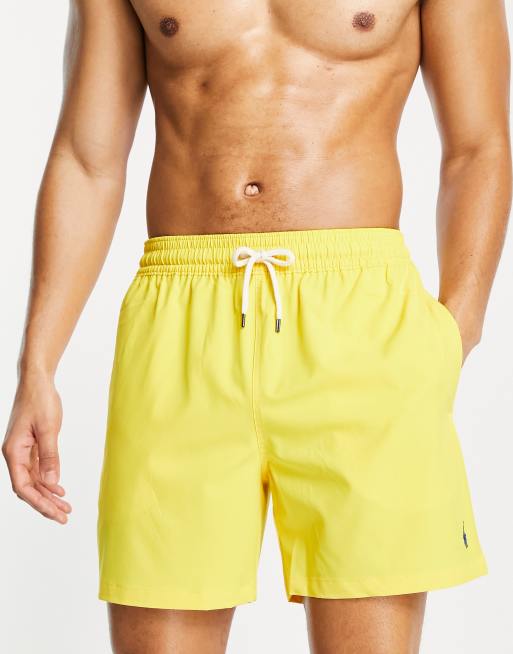 Yellow polo sales swim trunks