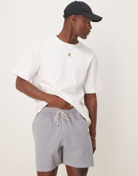 Polo Ralph Lauren - Traveler Icon - Pantaloncini da bagno blu navy a righe in seersucker con logo - view 1