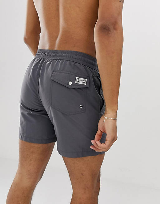 Polo Ralph Lauren Traveler player logo nylon swim shorts in combat gray