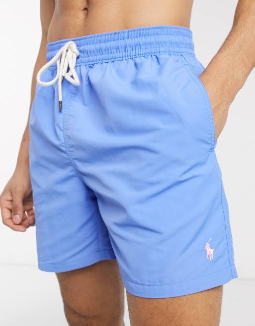 Polo Ralph Lauren Traveler player logo nylon swim shorts in harbor