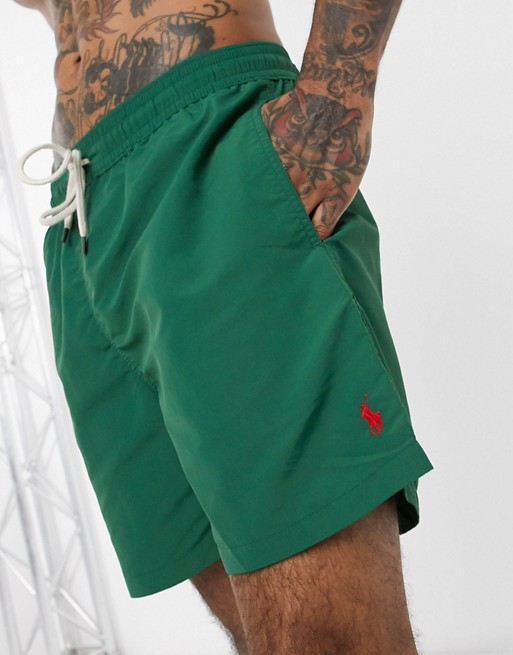 Polo Ralph Lauren Traveler player logo swim shorts in green