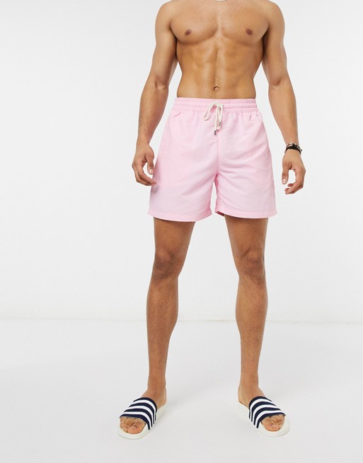 Polo Ralph Lauren Traveler player logo swim shorts in light pink