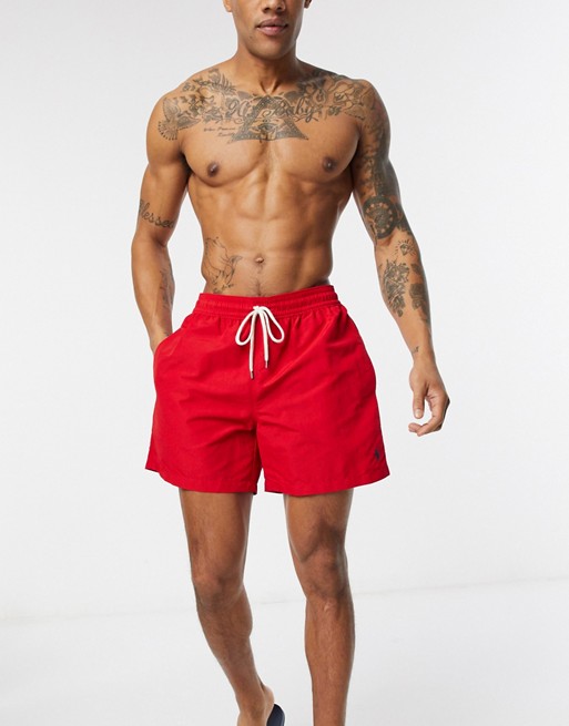 Polo Ralph Lauren Traveler player logo swim shorts in red