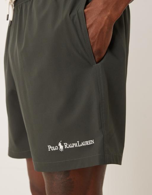 Polo Ralph Lauren Traveler script player logo swim shorts in charcoal, 4 of 5
