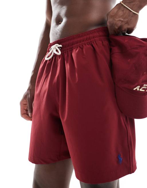 Polo Ralph Lauren - Traveler - Short de bain à logo - Bordeaux