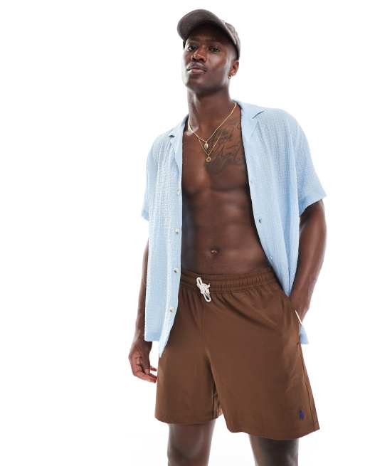 Polo Ralph Lauren - Traveler - Short de bain avec logo emblématique - Marron clair