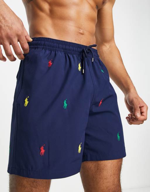 Polo Ralph Lauren Traveler Short de bain avec logo joueur de polo sur l ensemble Bleu marine