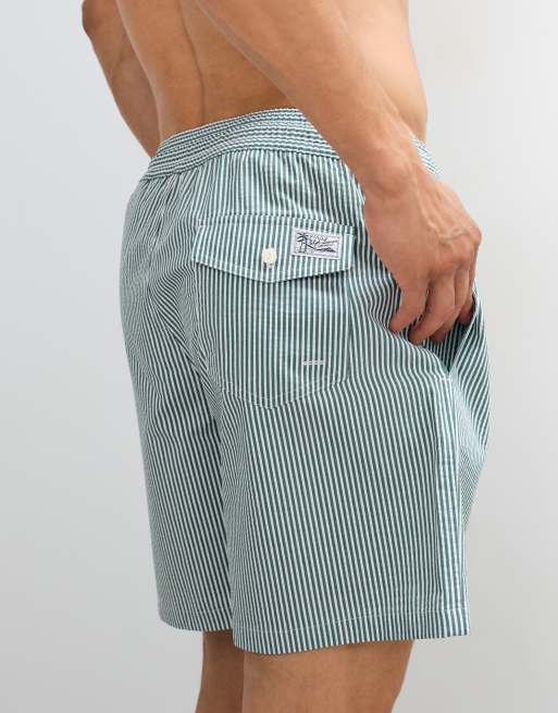 Polo Ralph Lauren - Traveler - Short de bain en crépon rayé - Vert forestier , 4 de 4