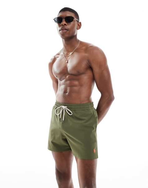 Polo Ralph Lauren - Traveler - Short de bain mi-long slim à logo emblématique - Vert olive - view 1
