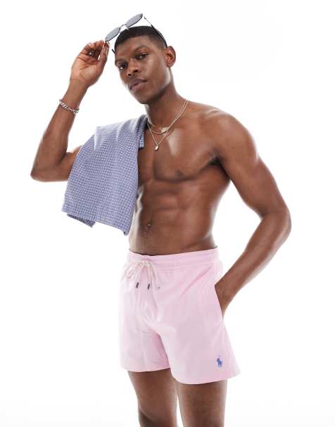 Polo Ralph Lauren - Traveler - Short de bain slim mi-long à logo - Rose - view 1