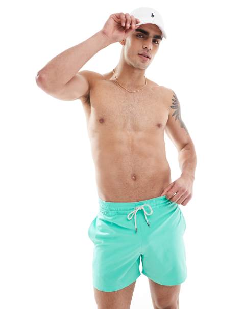 Polo Ralph Lauren - Traveler - Slim-fit halflange zwemshort met iconisch logo in groen met wassing - view 1