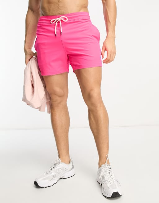 Mens pink ralph deals lauren swim shorts