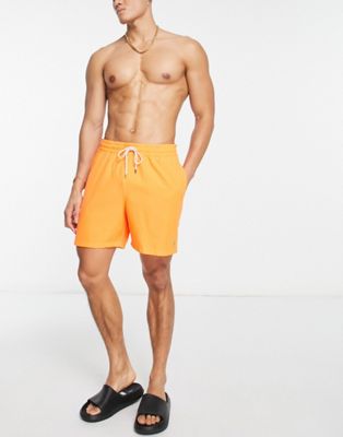 Polo Ralph Lauren Traveler swim shorts in orange with pony logo