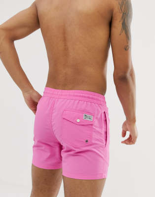 mens pink ralph lauren swim shorts