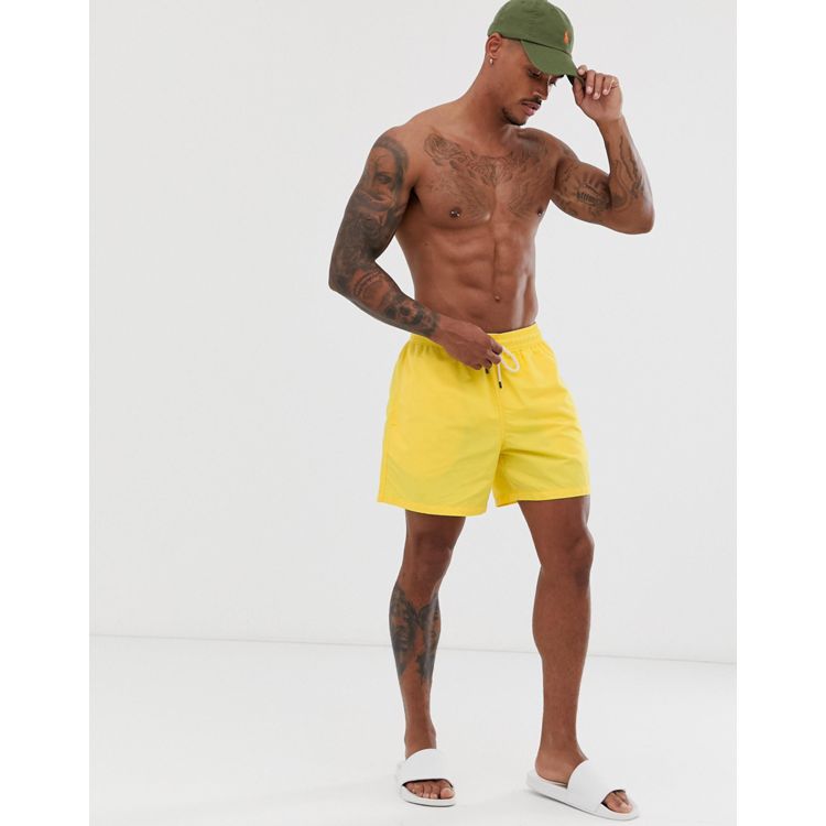 Polo Ralph Lauren Traveler swim shorts in slim fit with polo player in  yellow | ASOS