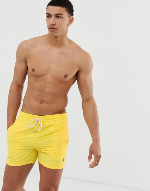 Yellow polo sales swim trunks