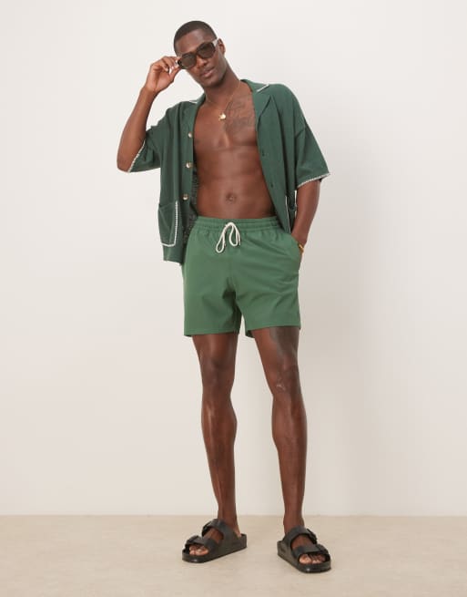 Polo Ralph Lauren – Traveler – Zielone szorty kąpielowe z logo