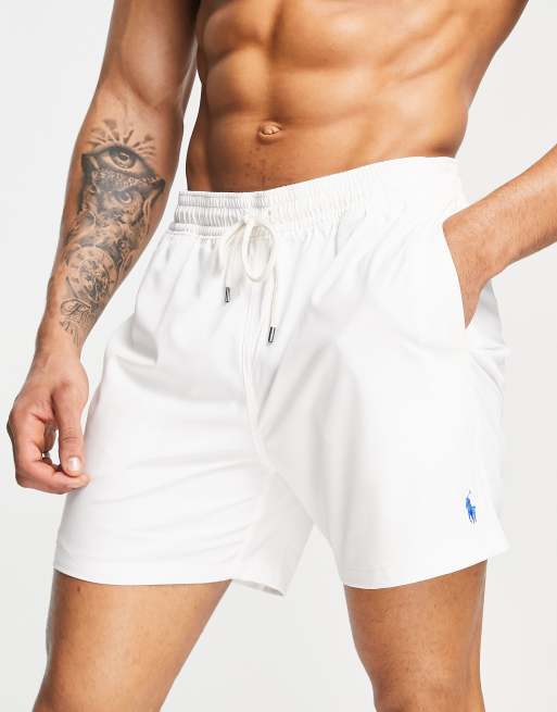 Polo Ralph Lauren Traveler Zwemshort met icoonlogo in wit ASOS