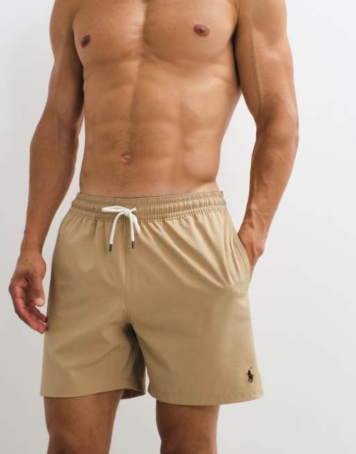 Polo Ralph Lauren – Traveller – Badehose in Vintage-Khaki