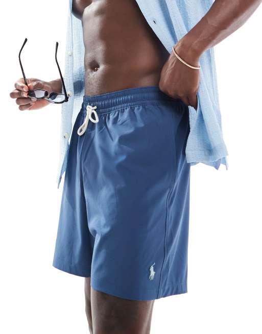 Polo Ralph Lauren Traveller icon logo swim shorts in light blue