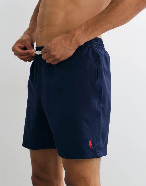 Polo Ralph Lauren Traveller klassische Passform Badeshorts in Marineblau, 5 von 5
