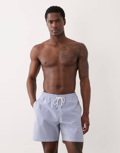 Polo Ralph Lauren Traveller seersucker swim trunks in cruise blue - view 1