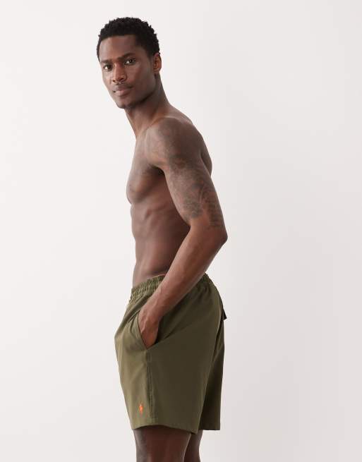 Polo Ralph Lauren Traveller swim trunks in canopy olive, 3 of 5