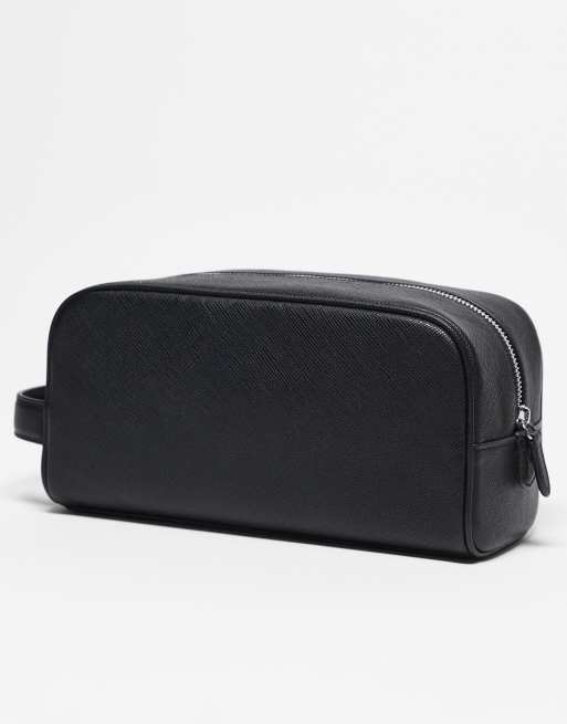 Polo Ralph Lauren - Trousse in pelle nera con logo e dettagli argentati, 3 di 3