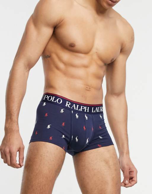 Polo Ralph Lauren trunks in navy with all over pony logo ASOS