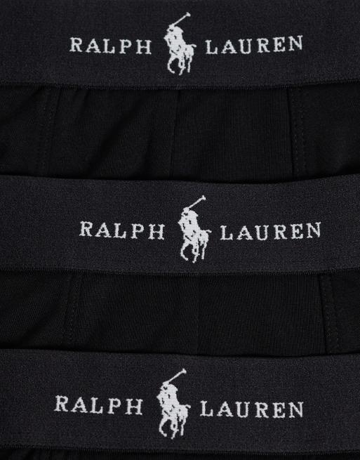 Polo Ralph Lauren Trunks mit Logo-Bund, klassisch, 3er-Pack in Schwarz, 3 von 3