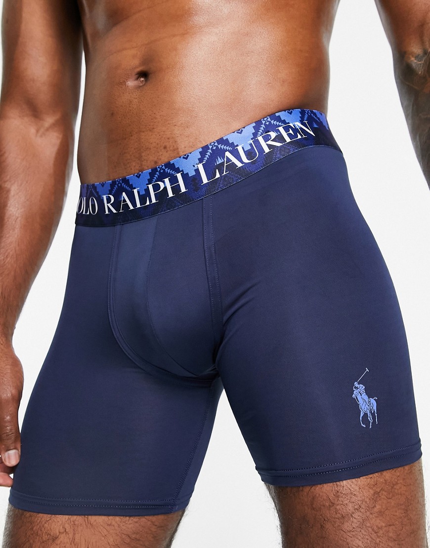 Polo Ralph Lauren trunks with logo pattern waistband-Blue