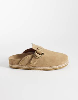 turbach suede clog sandal in beige