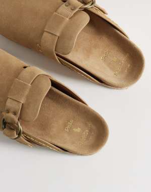 Polo Ralph Lauren turbach suede clog sandal in beige
