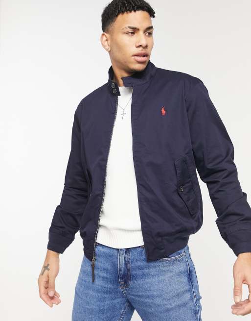 Polo Ralph Lauren twill Baracuda player logo harrington jacket in navy