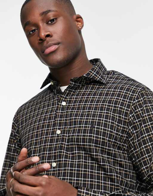 Polo Ralph Lauren twill check shirt custom regular fit in black