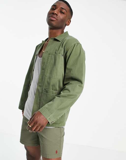 Cotton twill utility jacket in green - Polo Ralph Lauren