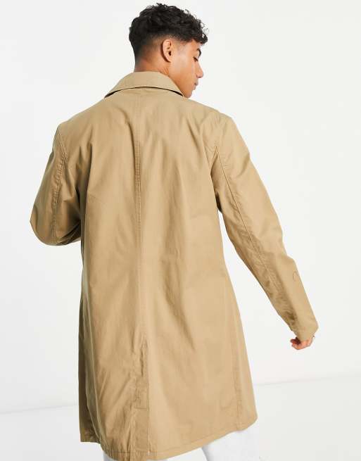 Polo Ralph Lauren twill walking coat in beige with logo | ASOS