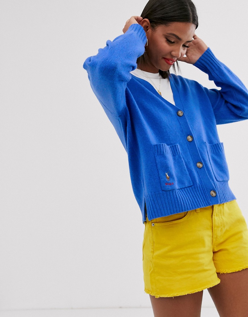 Polo Ralph Lauren – Ullkofta i oversize-modell med logga-Blå
