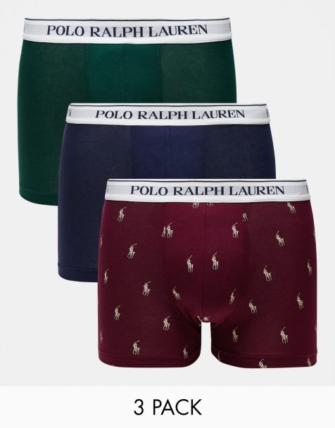 Polo Ralph Lauren – Unterhosen in Grün, Burgunderrot und Marineblau mit Logobund im 3er-Pack - view 1