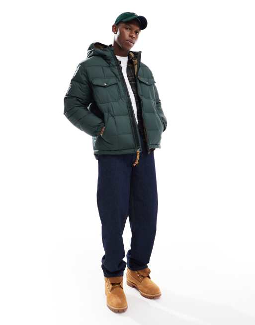 Polo Ralph Lauren utility hooded down puffer jacket in dark green ASOS